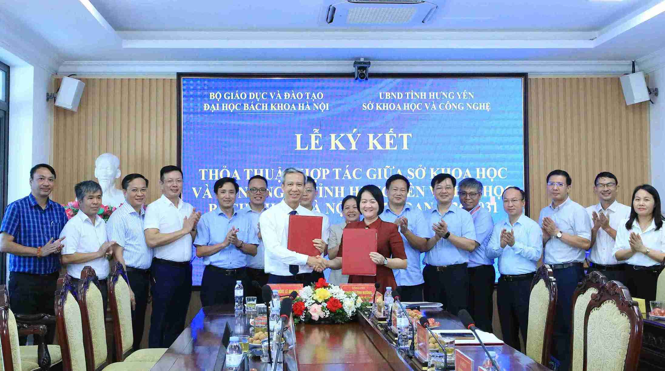Sở Khoa học và Công nghệ Hưng Yên ký kết thỏa thuận hợp tác với Đại học Bách khoa Hà Nội giai đoạn 2026 - 2031. Ảnh: Sở Khoa học và Công nghệ Hưng Yên