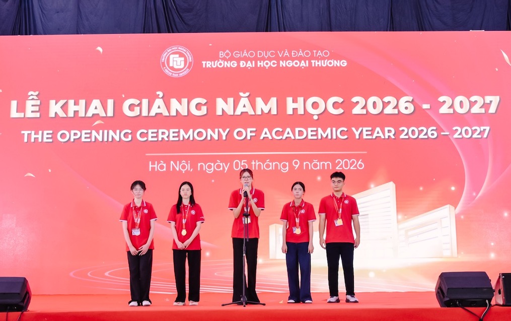 5 entrance valedictorians of Foreign Trade University in 2026 share their feelings, expectations and goals on the upcoming 4-year university journey. Photo: School provided