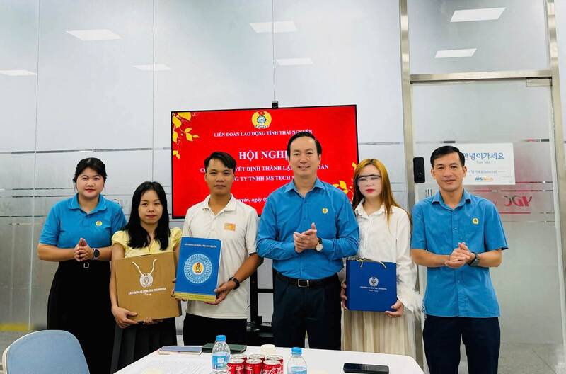 Conference to establish the grassroots trade union of MS Tech Vina Co., Ltd. Photo: Thai Nguyen Trade Union