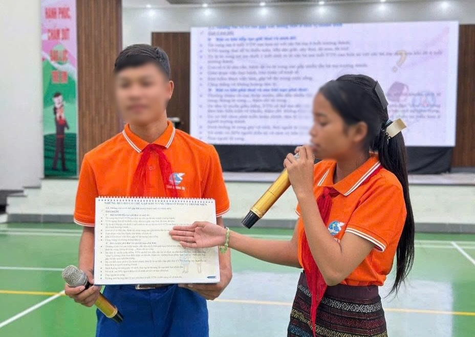 Các hoạt động truyền thông góp phần thúc đẩy sự tự tin tham gia của các trẻ em vùng đồng bào dân tộc thiểu số, miền núi. Ảnh: Hội LHPN Quảng Trị
