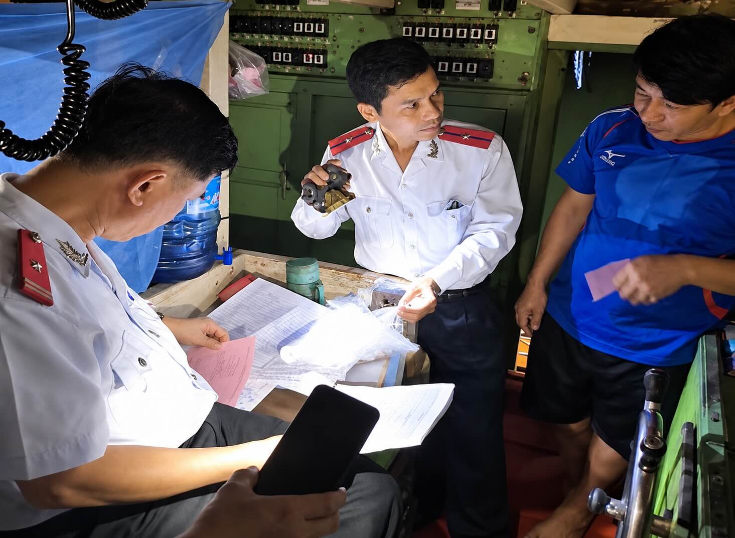 Functional agencies of Quang Tri province inspect the work of combating IUU fishing. Photo: Quang Tri Provincial Inspectorate