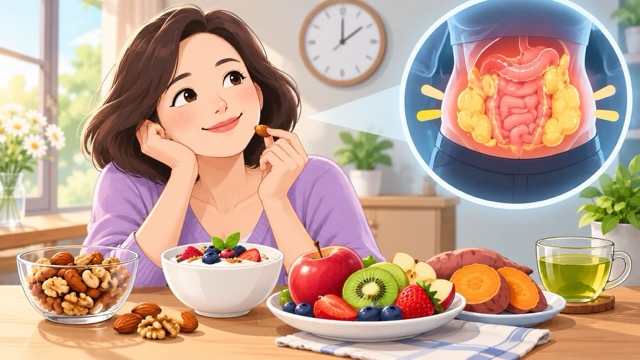 Choosing a reasonable snack in the evening can help control weight and limit visceral fat accumulation. Photo created by AI