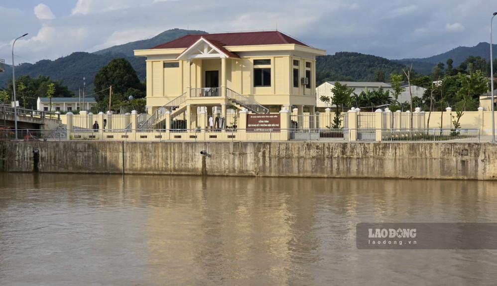 Đập dâng nước số 1 đã hoàn thành góp phần biến dòng sông đa chức năng hơn. Ảnh: Thành An