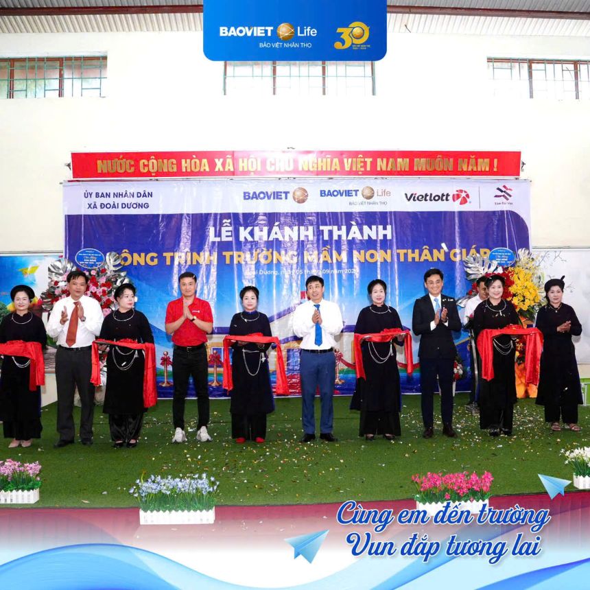 Bảo Việt hỗ trợ 2,7 tỉ đồng xây dựng Trường Mầm non Thân Giáp, Cao Bằng. Ảnh: TĐBV