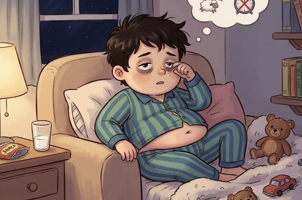 Children who do not get enough sleep may increase cravings, reduce exercise, and increase the risk of overweight and obesity. Photo: AI