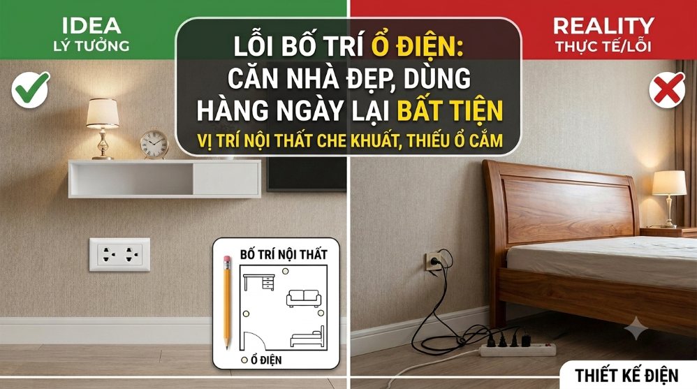 The fault of arranging the power outlet makes the house beautiful but inconvenient for daily use. Illustration photo: AI
