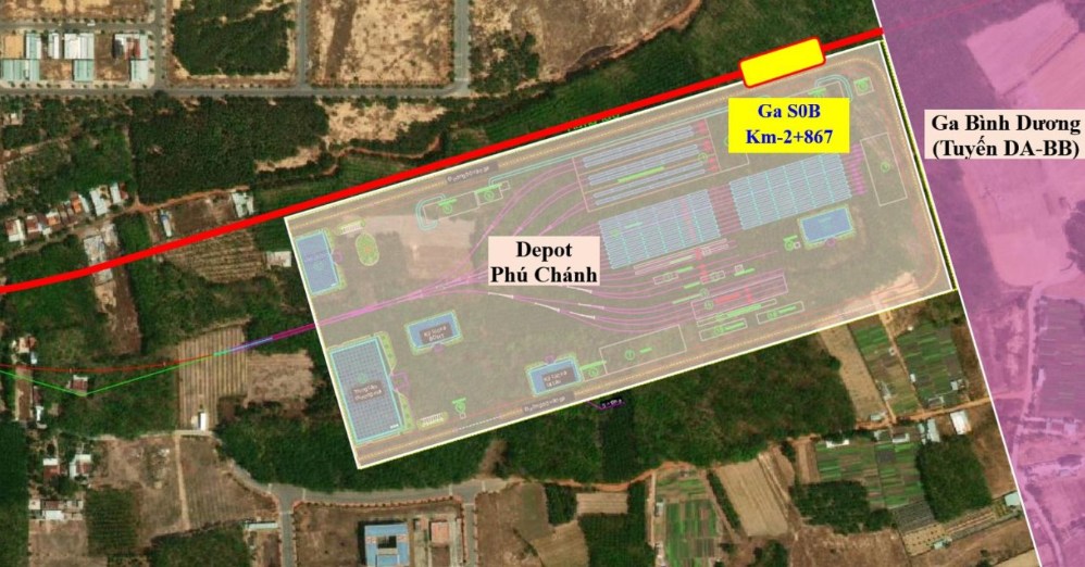 Vị trí Depot Phú Chánh.   Ảnh: Liên danh tư vấn