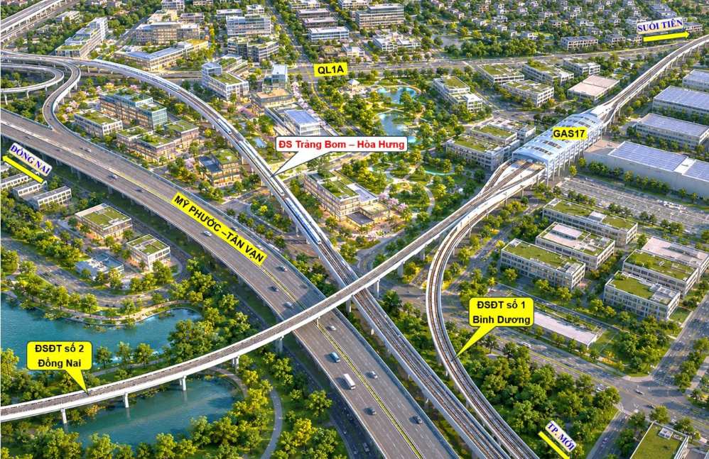 Perspective of the elevated station of the Binh Duong New City - Suoi Tien Metro line. Photo: Consulting consortium