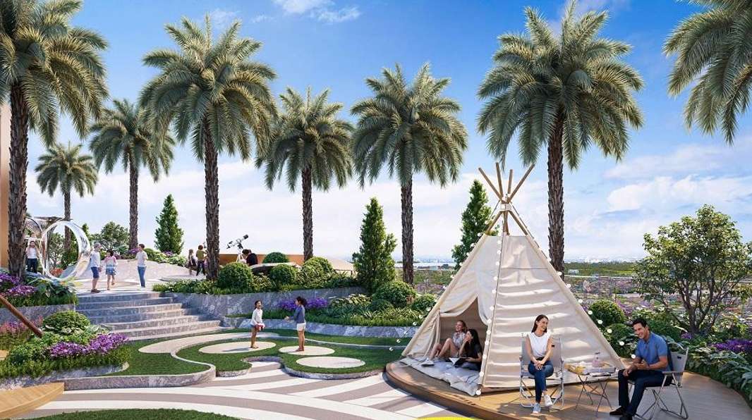 Vườn trên mây - khu vực ngắm cảnh từ trên cao tại Rivea Residences. Ảnh: Tân Á Đại Thành