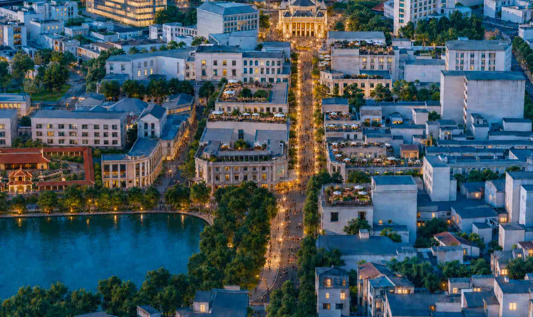 Phối cảnh phố Tràng Tiến.