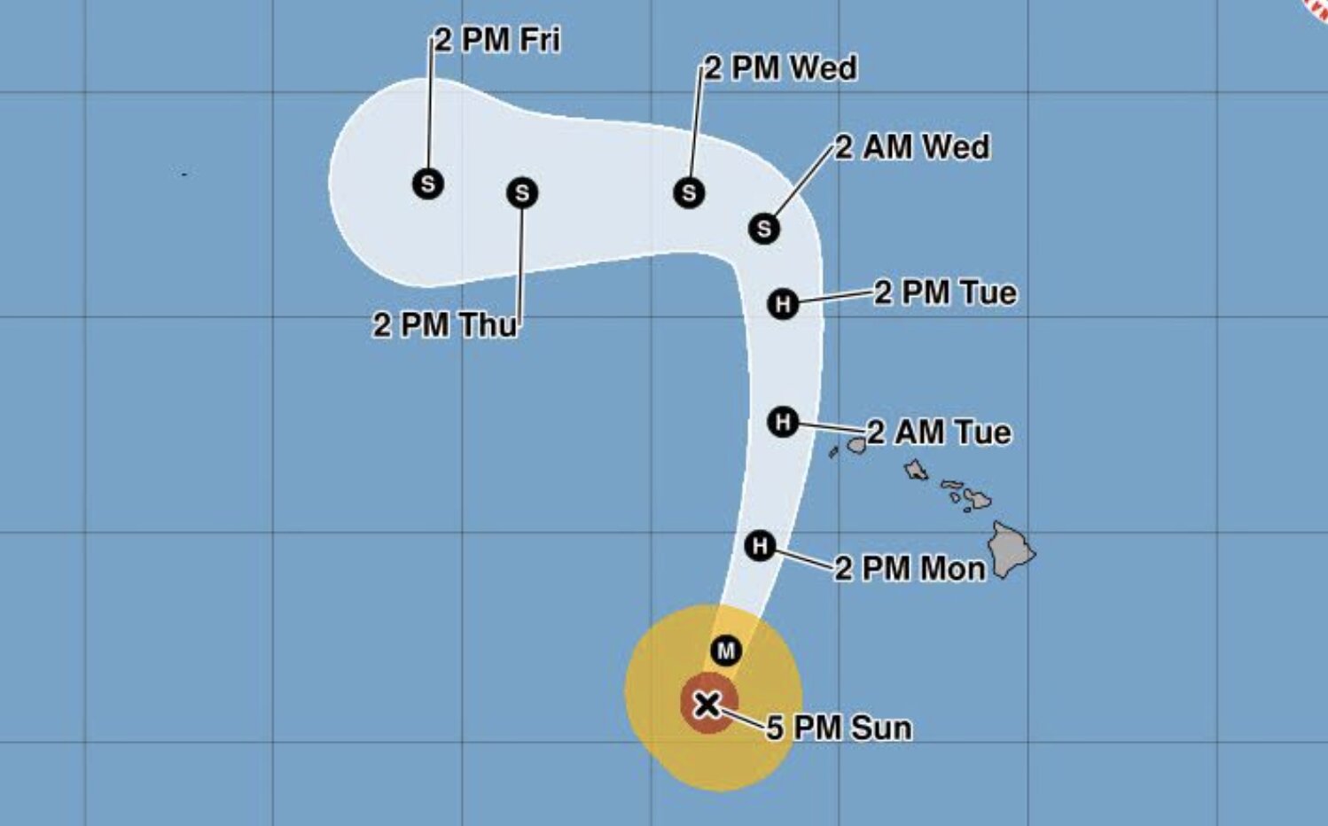 Dự báo đường đi của bão Lowell từ ngày 6 đến 11.9. Ảnh: NOAA