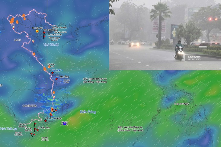 Forecast of heavy rain in the Central region due to the East Sea possibly receiving tropical depressions or storms. Photo compiled by: An An/Source: Vietnam Disaster Monitoring System
