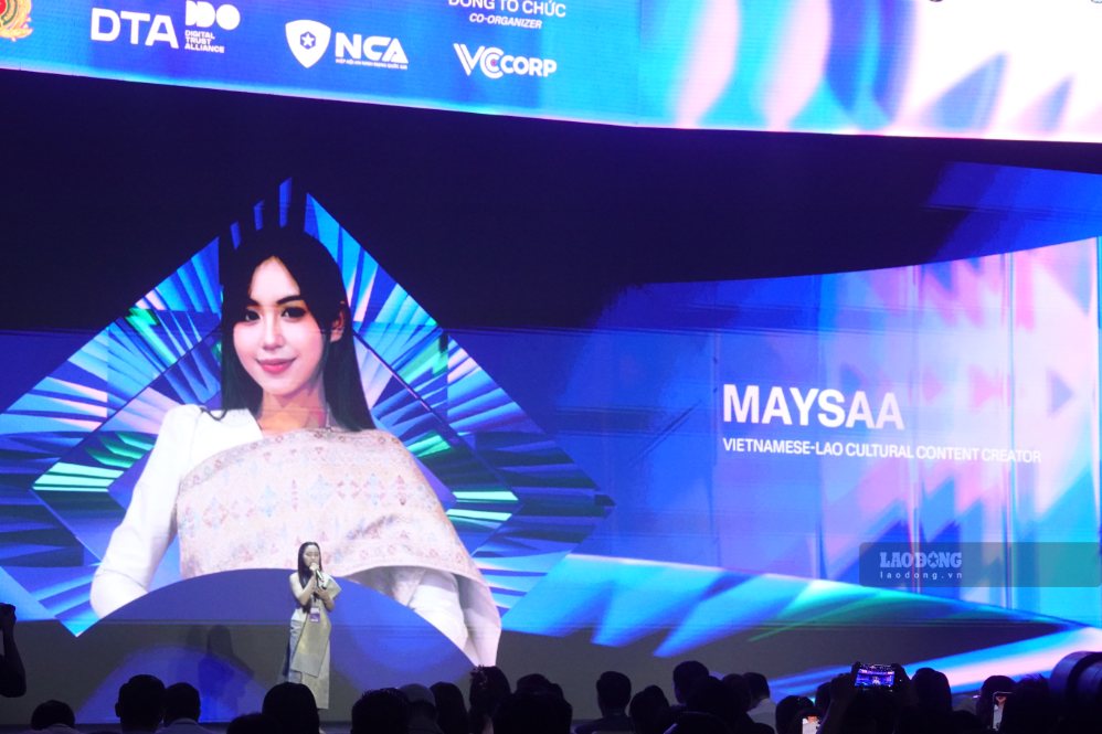 Tiktoker Maysaa Cô gái Lào - Nhà sáng tạo nội dung văn hóa Việt - Lào chia sẻ về hành trình xây dựng niềm tin số. Ảnh: Nguyễn Đăng