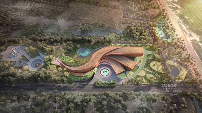 The panoramic model of the Truong Sa Museum connected to the Gac Ma Soldiers Memorial Area after completion will create a complex of cultural and historical works, preserving and introducing values about history, culture, life and the process of fighting to protect Vietnam's sea and island sovereignty. Photo: Huu Long