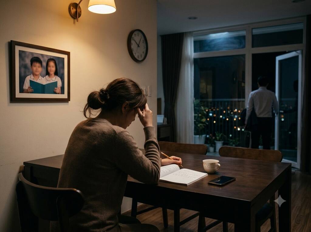Wife with income of 20 million VND/month is still under pressure because of the feeling of being underestimated by her husband. Photo: AI