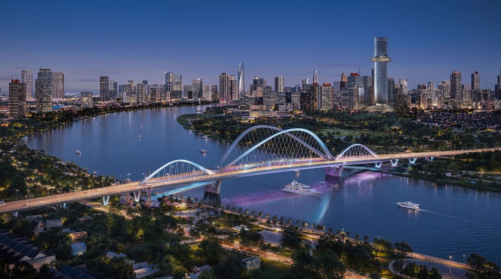 Perspective of Thu Thiem bridge 4. Photo: Provided by Ho Chi Minh City Department of Planning and Architecture