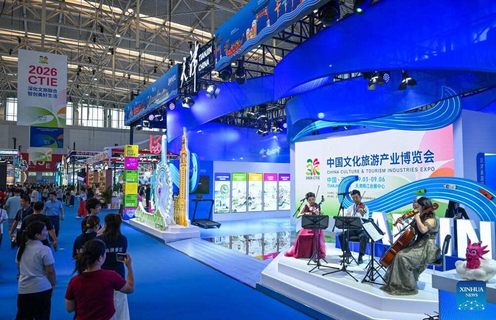 Scene of the 2026 China Culture and Tourism Industry Fair taking place in Tianjin from September 3rd to September 6th. Photo: Xinhua