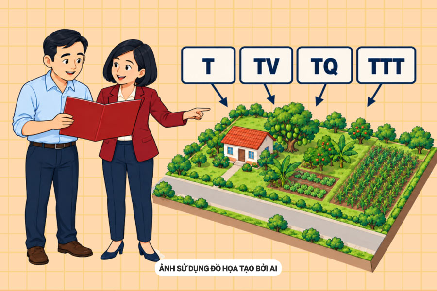 Answering the case of a red book recording "T" but having both residential land and planting land