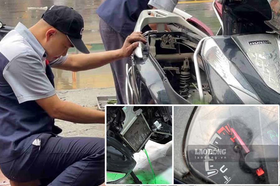 When motorbike coolant water consumes abnormally, it is necessary to check immediately. Photo taken on the morning of September 8th: Cat Tien