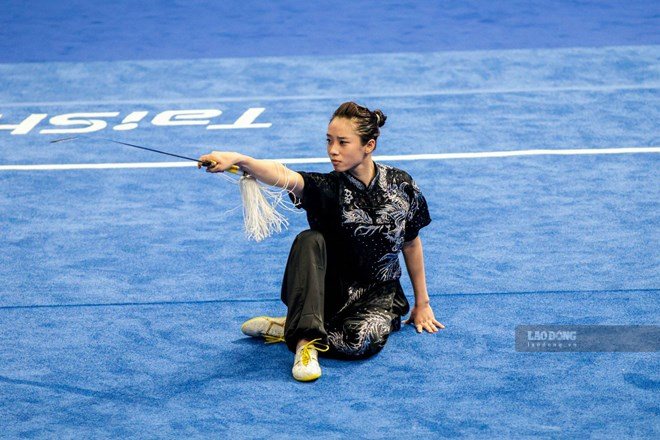 Wushu athlete Duong Thuy Vi at ASIAD 19 in 2023 will continue to be an important face to participate in ASIAD 20. Photo: Bui Luong