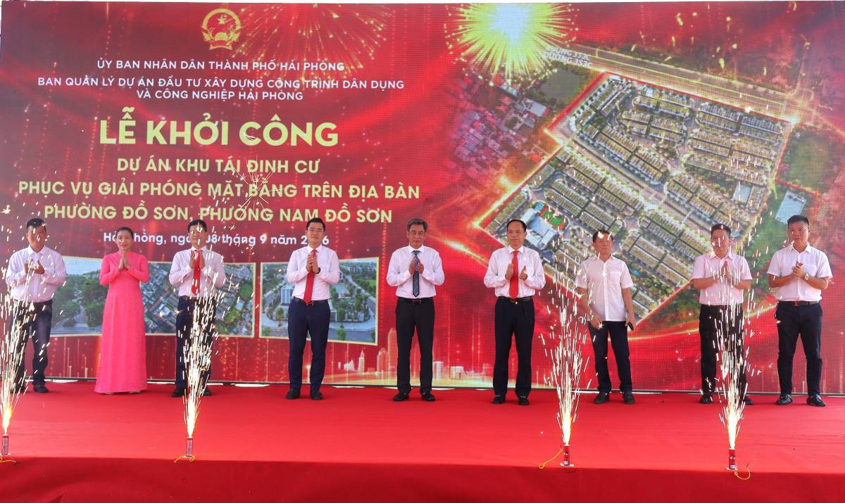 Groundbreaking ceremony for the construction of Do Son Ward Resettlement Area. Photo: Hai Phong e-Portal