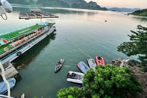 Son La Lake currently has a water level of 209.58 m. (Photo taken at the end of August 2026). Photo: Minh Nguyen