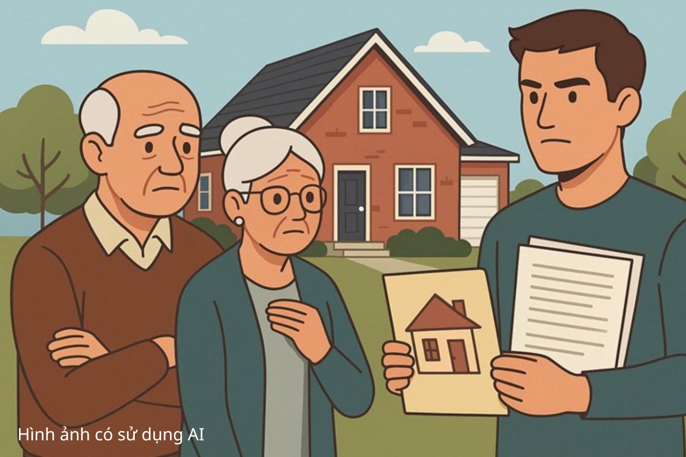 Parents have the right to make a will to leave the entire land to their youngest children, but in some cases, other children still have the right to request inheritance division. Photo created on September 8th (Image using AI).