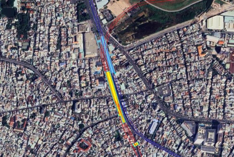 Ga ST01 nằm ở phía Tây Bắc nút giao Trường Chinh - Tân Kỳ Tân Quý, bố trí dọc đường Trường Chinh.  Ảnh: MAUR