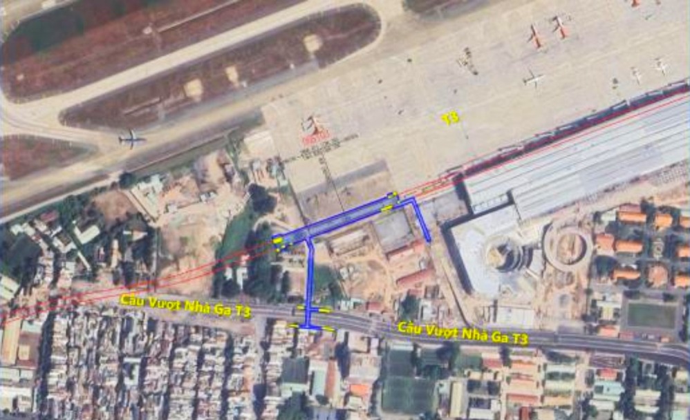 Ga ST02 nằm phía Bắc đường, cầu vượt Nhà ga T3 và phía Tây nhà ga T3 của sân bay Tân Sơn Nhất.
