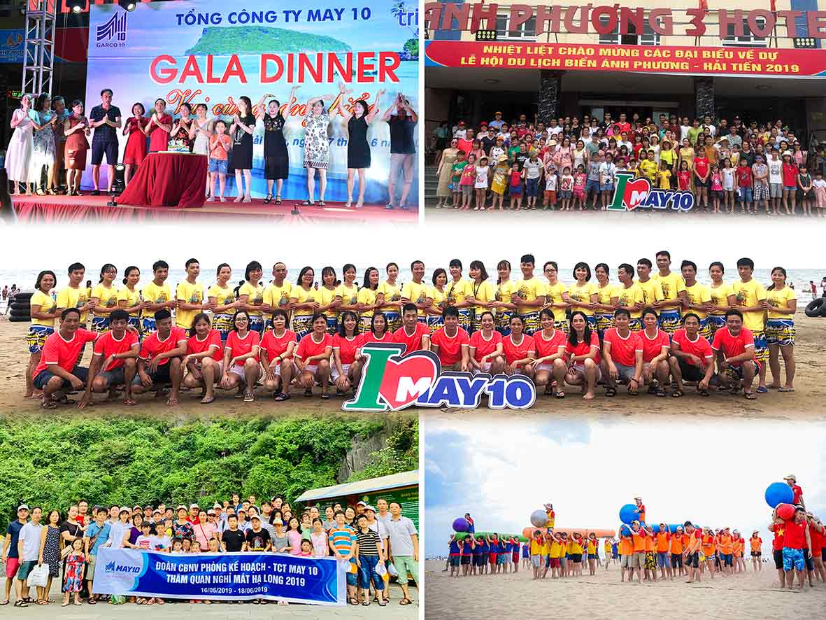 Hàng năm Công ty May 10 tổ chức cho người lao động và gia thuộc đi tham quan, nghỉ mát hè. Ảnh: Công ty May 10