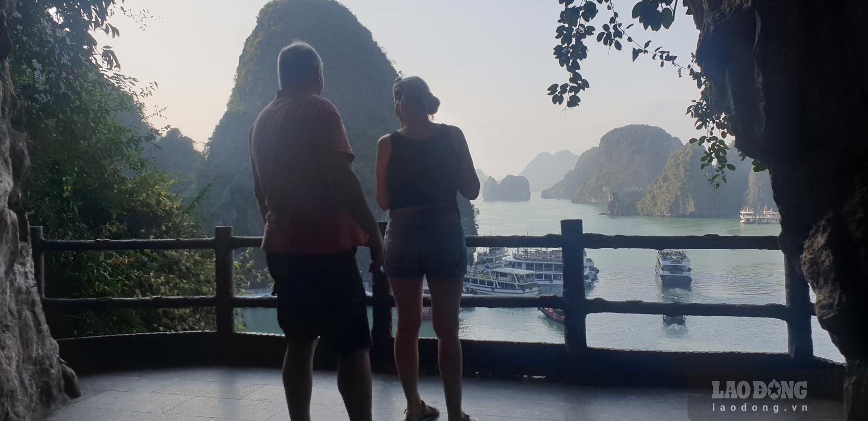 International tourists at Sung Sot cave, Ha Long Bay. Photo: Nguyen Hung