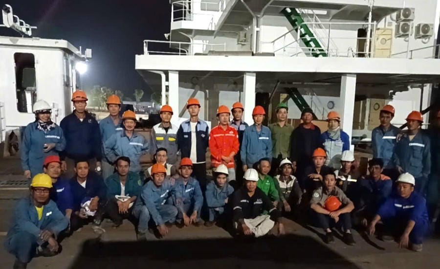20 workers working under an agreement with T.A.P Marine Co., Ltd., have not yet been paid their salaries for April, May, June 2026. Photo: NLĐ provided (photo taken in March 2026)