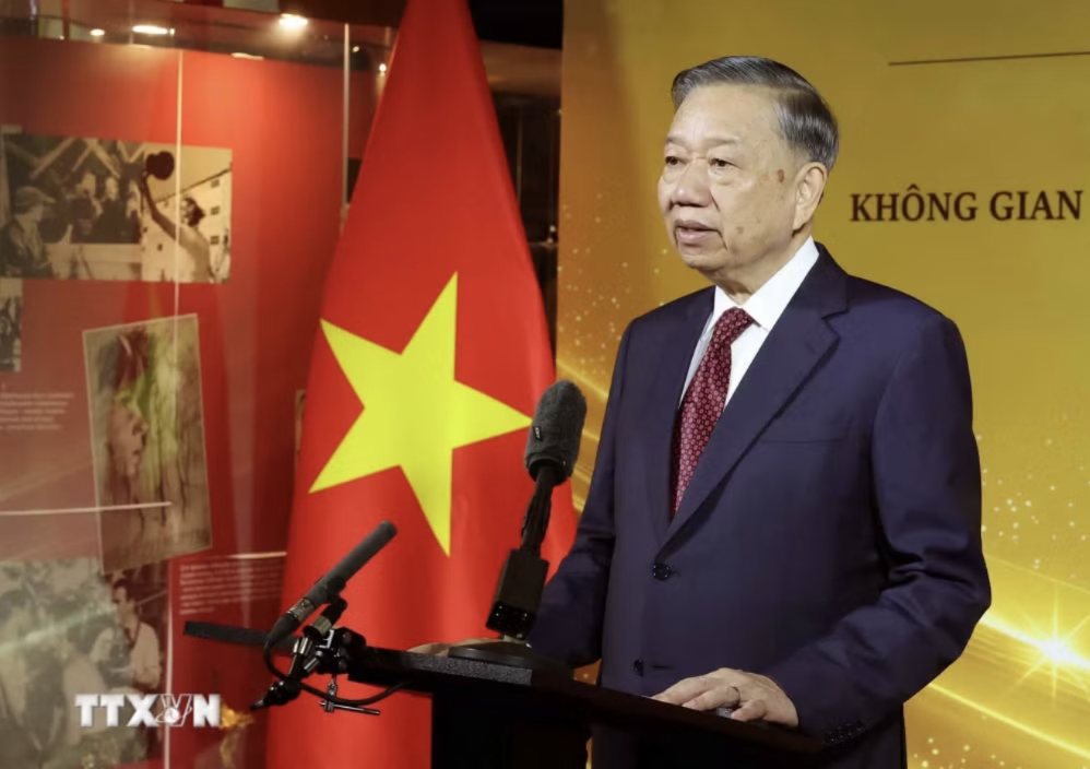 General Secretary and President To Lam speaks at the event. Photo: VNA