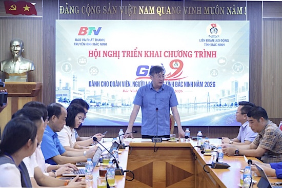 Bac Ninh Provincial Labor Federation organizes a Conference to deploy tasks to prepare for recording the first episode of the program "9th Hour" in 2026. Photo: Quyet Chien/Provincial Labor Federation.