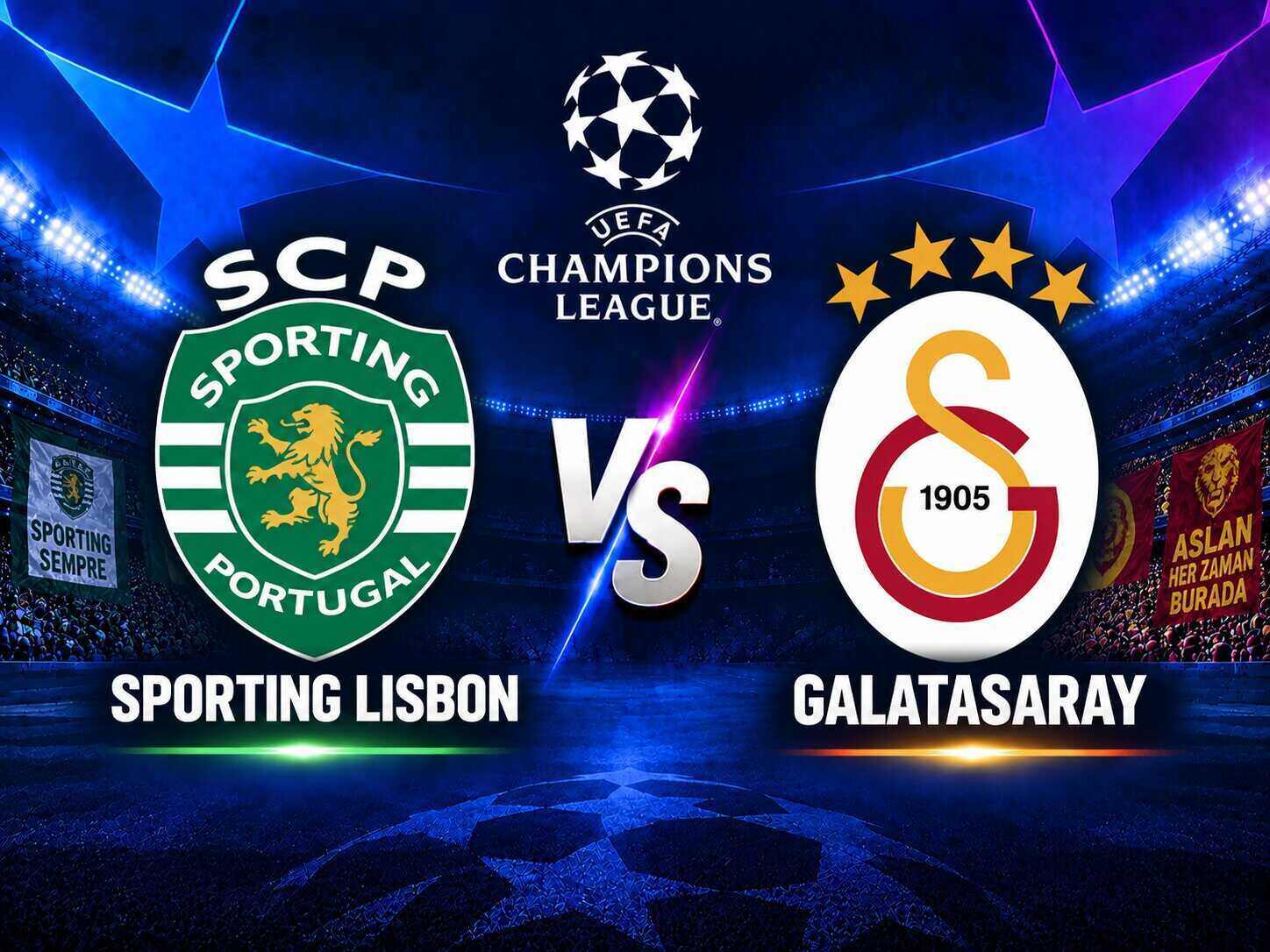 Comment on the match Sporting Lisbon vs Galatasaray in the Champions League.  Graphics: Dieu Anh