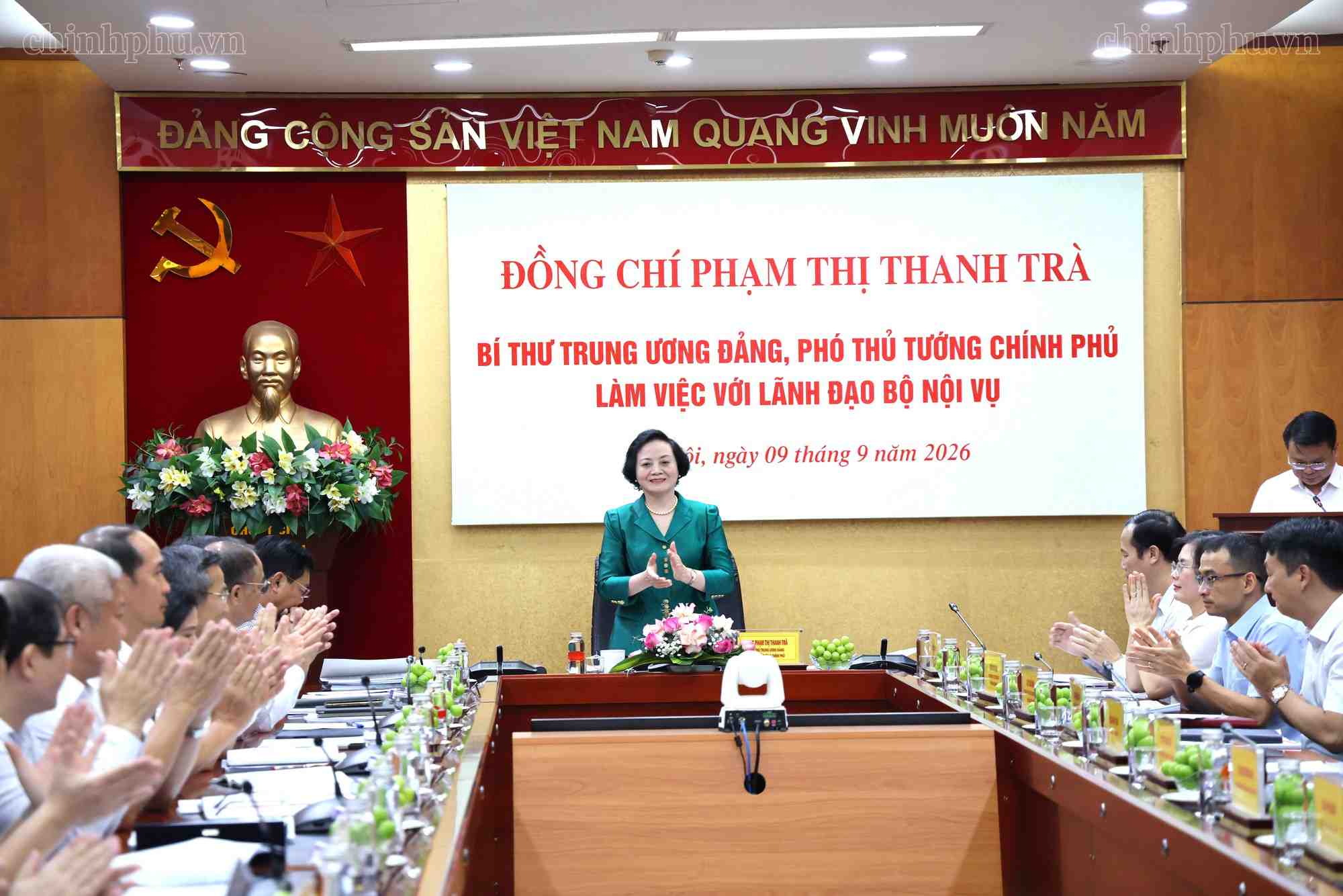 Phó Thủ tướng Chính phủ Phạm Thị Thanh Trà làm việc với Bộ Nội vụ. Ảnh: chinhphu.vn