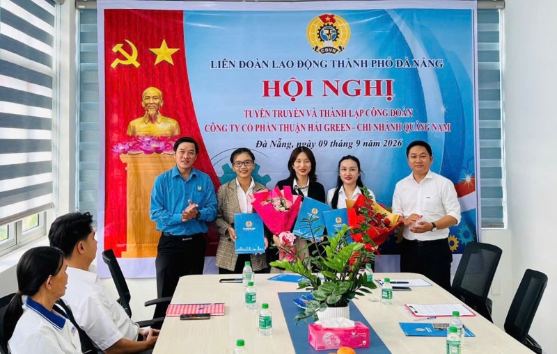Da Nang launches grassroots trade union of Thuan Hai Green Joint Stock Company at Tam Thang Industrial Park. Photo: Da Nang Trade Union