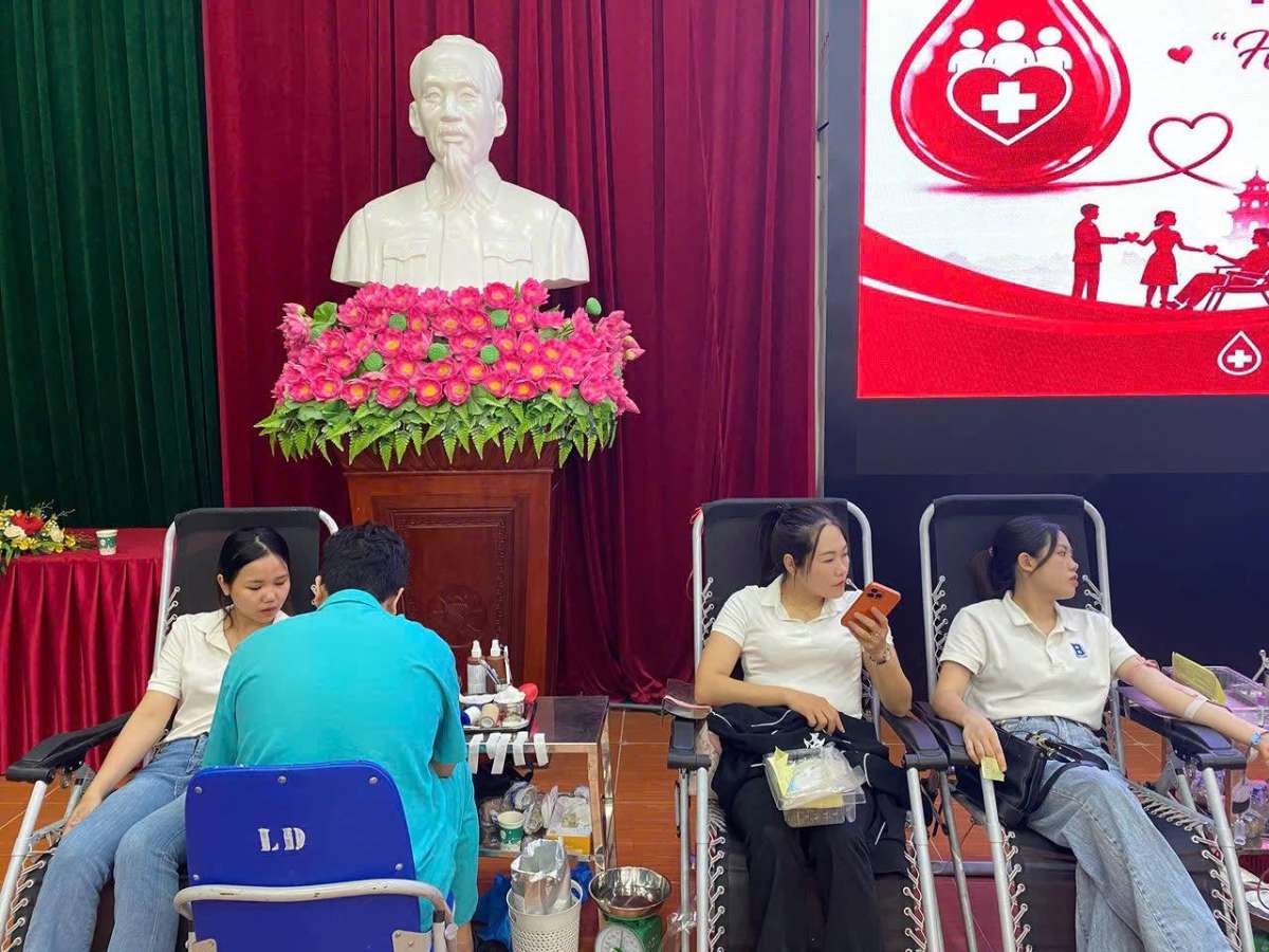 Union members of Ly Thuong Kiet Ward Trade Union actively propagate and mobilize union members to participate in voluntary blood donation. Photo: Ninh Binh Trade Union