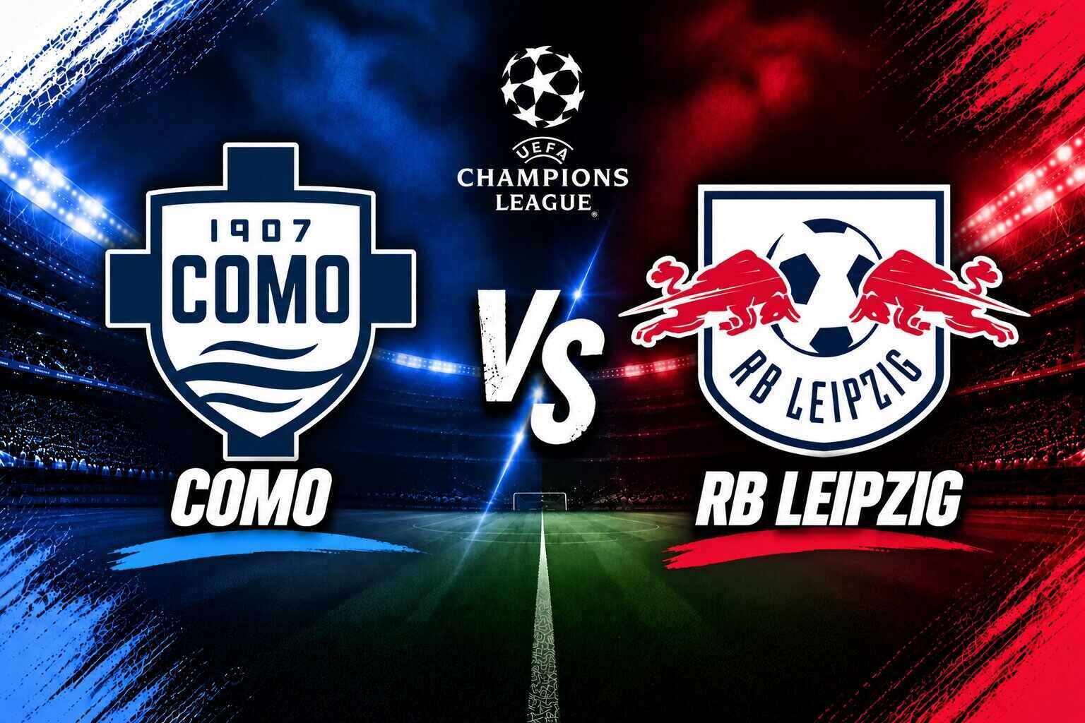 Commentary on the Como vs RB Leipzig match in the Champions League. Graphics: Dieu Anh