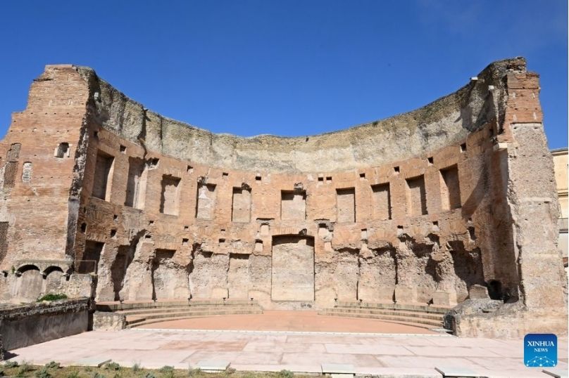 Rome (Italy) opens its doors to the public to admire the relic areas just restored at the ancient Trajan bath complex. Photo: Xinhua