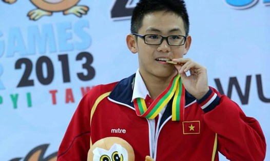 Kình ngư Lâm Quang Nhật dù không tham dự cuộc đấu loại nhưng vẫn giành tấm vé dự SEA Games 29 ở nội dung 1500m nam. Ảnh: FBCN