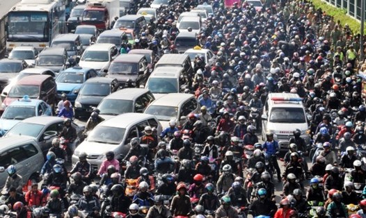 Ùn tắc giao thông ở Hà Nội.