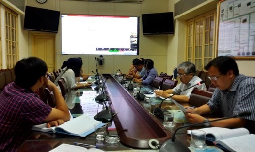 Ban Chỉ đạo Trung ương PCTT họp bàn giải pháp bảo đảm an toàn vùng hạ du, bảo vệ tính mạng, tài sản người dân. Ảnh: M.M