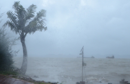 Vùng áp thấp trên biển Đông di chuyển chậm lên phía Bắc và mạnh gần lên. Ảnh: P.V