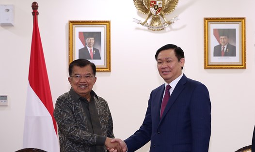 Ngày 21.7 Phó Thủ tướng Vương Đình Huệ hội kiến Phó Tổng Thống Jusuf Kalla. Ảnh: VGP
