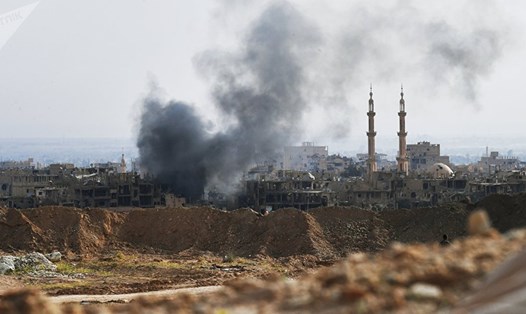 Quân đội Syria đẩy lui cuộc tấn công của IS ở thành phố Deir ez-Zor. Ảnh: Sputnik