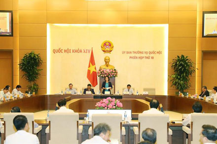 Toàn cảnh phiên họp thứ 10, Ủy ban Thường vụ Quốc hội ngày 15.5. Ảnh: P.V