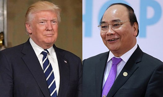 Tổng thống Donald Trump (ảnh trái) và Thủ tướng Nguyễn Xuân Phúc. Ảnh: NN