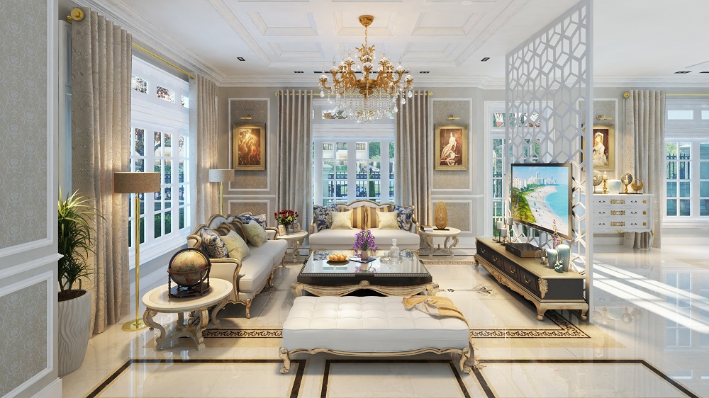 Nội thất sang trọng tại căn biệt thự đẳng cấpVinhomes Hà Tĩnh) 