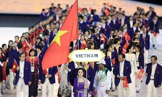 Đoàn thể thao Việt Nam tham dự SEA Games 29 với số VĐV kỷ lục là 476, còn tổng số thành viên là 700. Ảnh: Thethaovietnam.vn